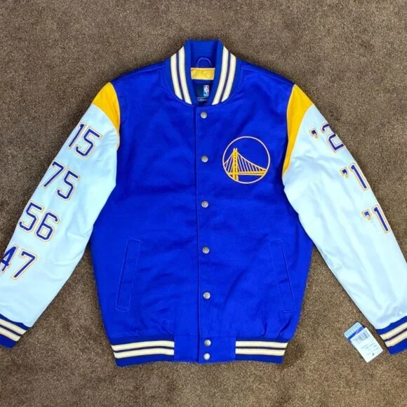 GOLDEN STATE WARRIORS 7 TIME NBA CHAMPIONSHIP JACKET IN STOCK S M L XL 2X